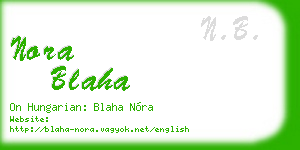 nora blaha business card