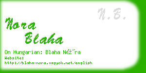 nora blaha business card